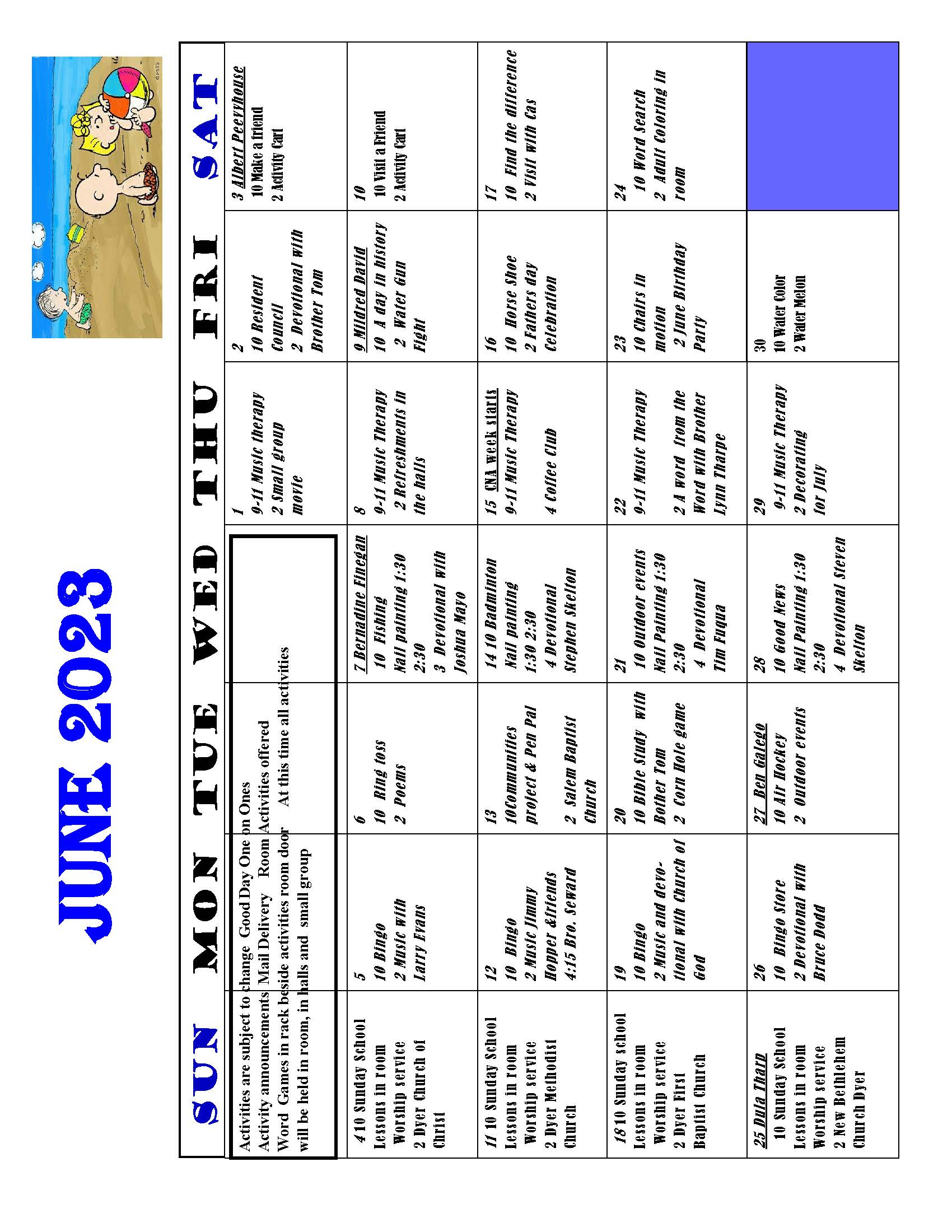 Dyer Nursing and Rehabilitation Center Newsletter