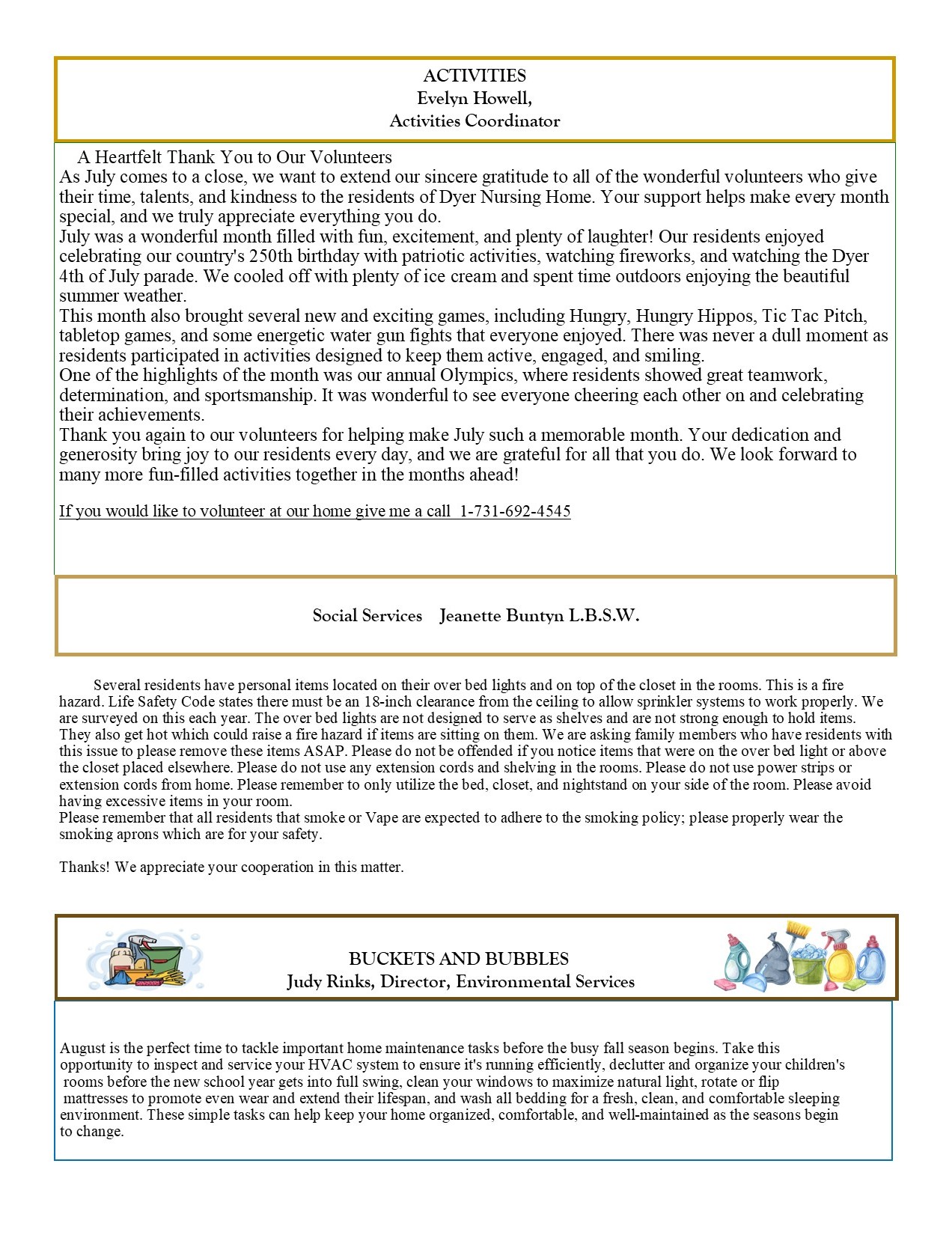 Dyer Nursing and Rehabilitation Center Newsletter