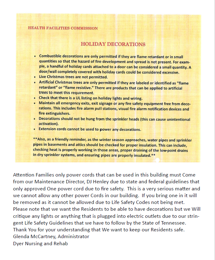 Dyer Nursing and Rehabilitation Center Newsletter