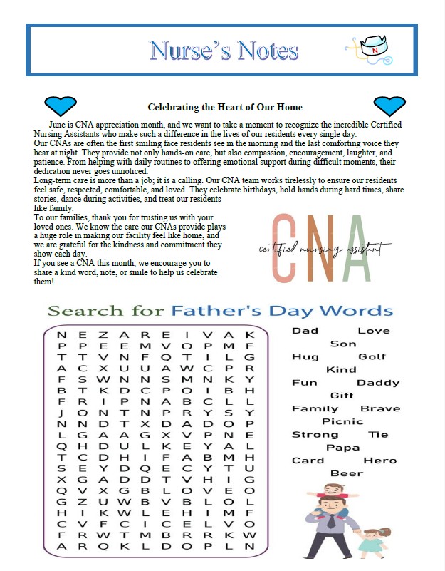 Dyer Nursing and Rehabilitation Center Newsletter