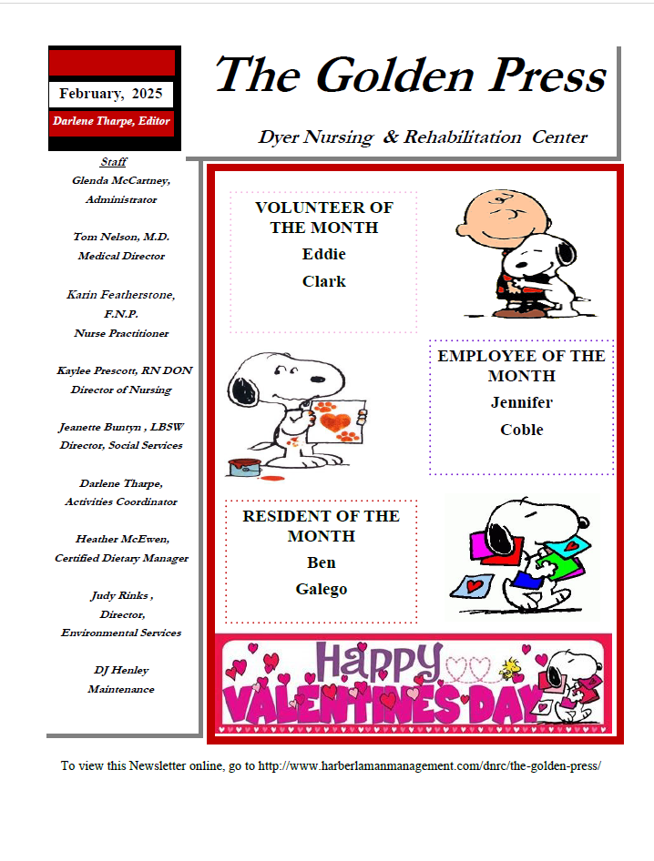 Dyer Nursing and Rehabilitation Center Newsletter