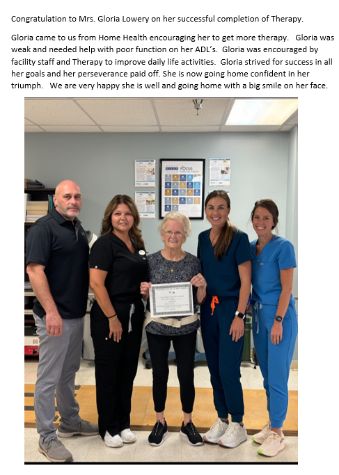 Dyer Nursing and Rehabilitation Center Newsletter